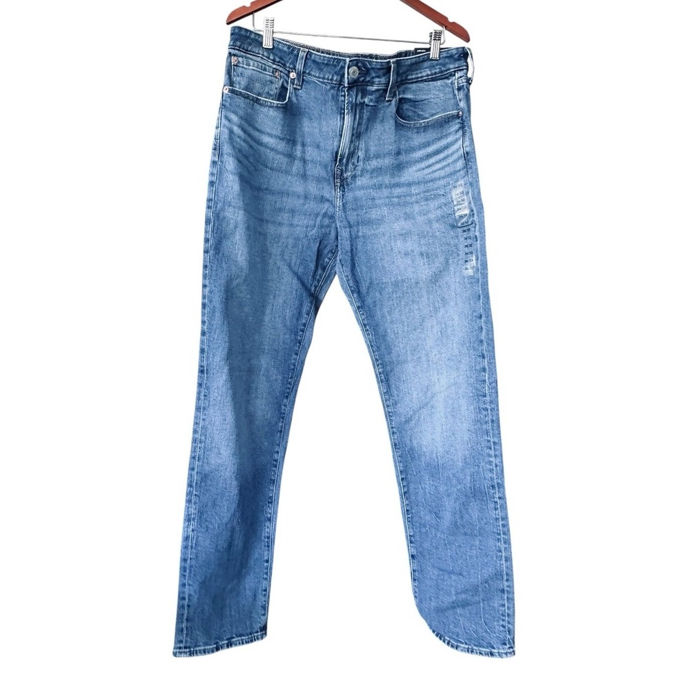 NEW American Eagle AE Jeans Men's 36X32 Athletic Fit Bright Blue Airflex Denim
